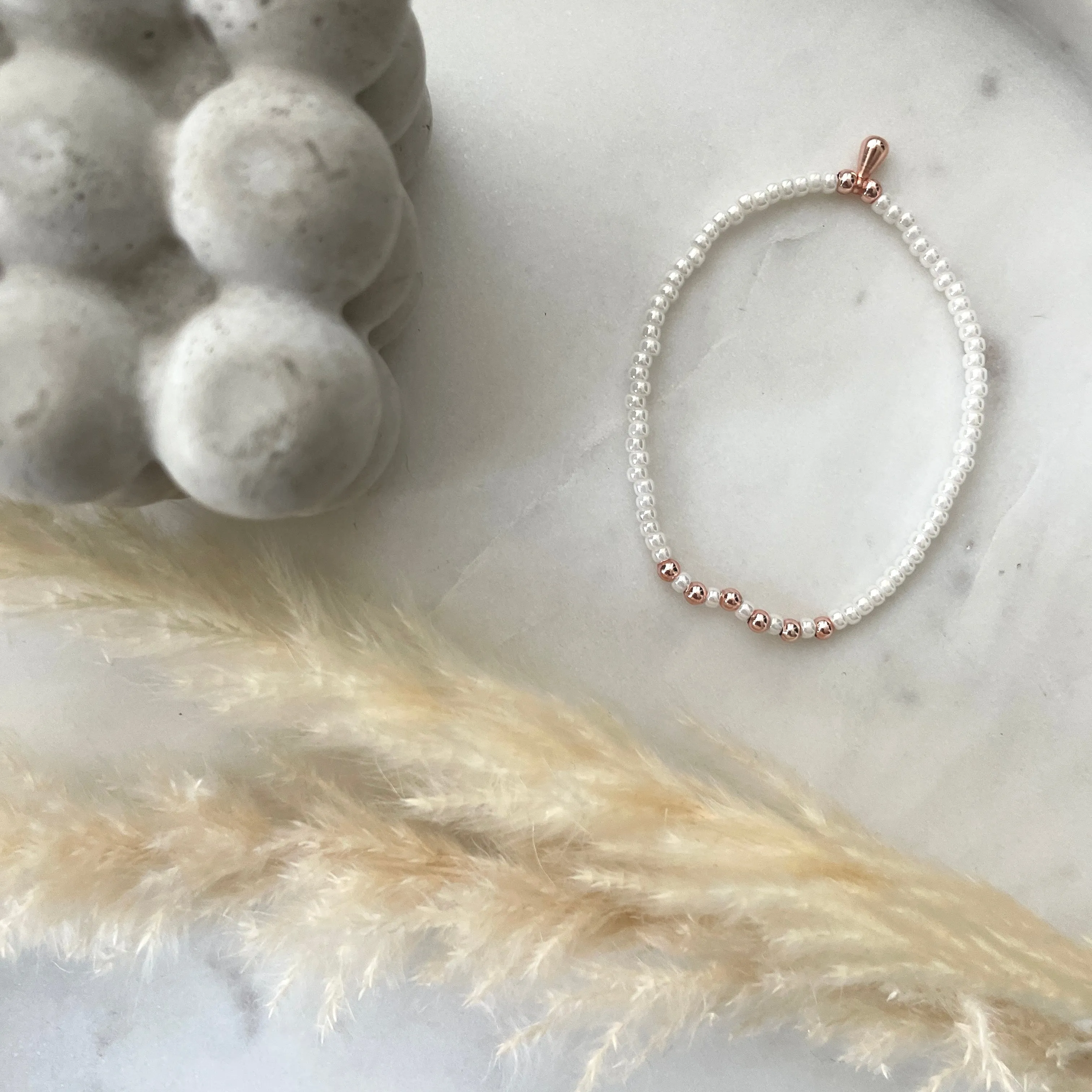 Pearl Rose Gold skinny bracelet