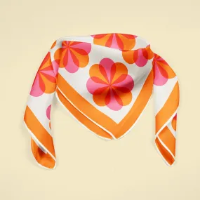 Pink Pinwheels square silk scarf