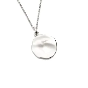 Plain Pebble Quote Pendant Silver