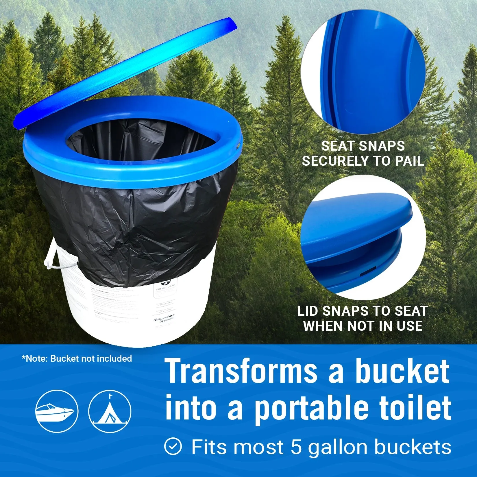 Portable Bucket Toilet Seat Set