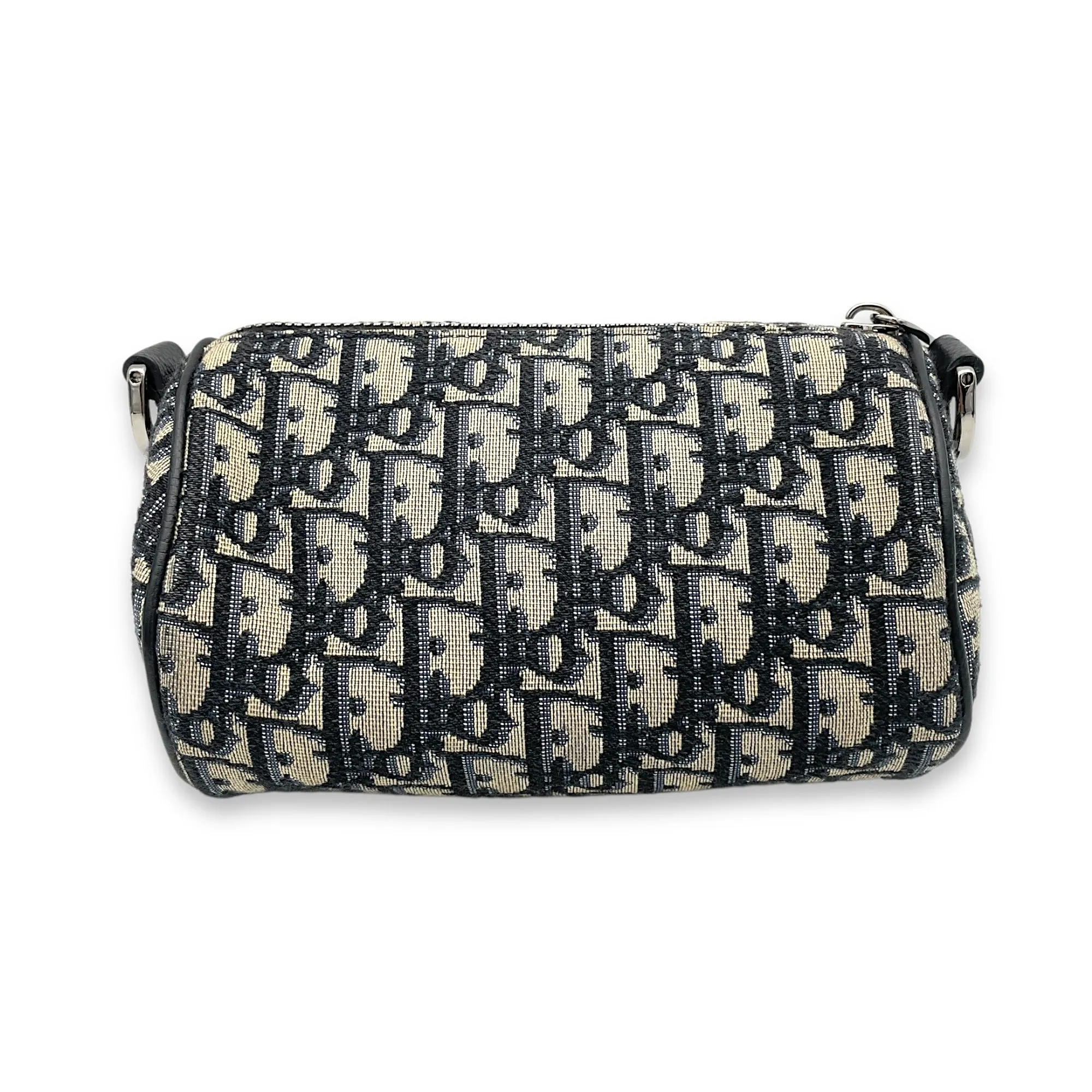 Roller Crossbody Bag Blue in Jacquard, Silver hardware