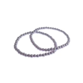 Round Glass Pearl Bead Bracelet - 4mm / 5mm - Purple or White - 1 Bracelet