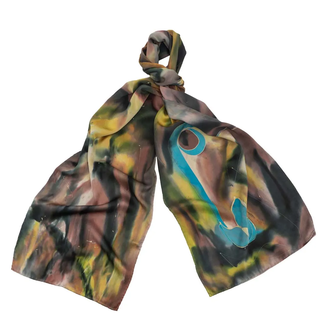 Safety Pin Hand-Painted Silk Scarf