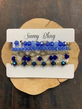 Savvy Bling Blue Bracelet Set