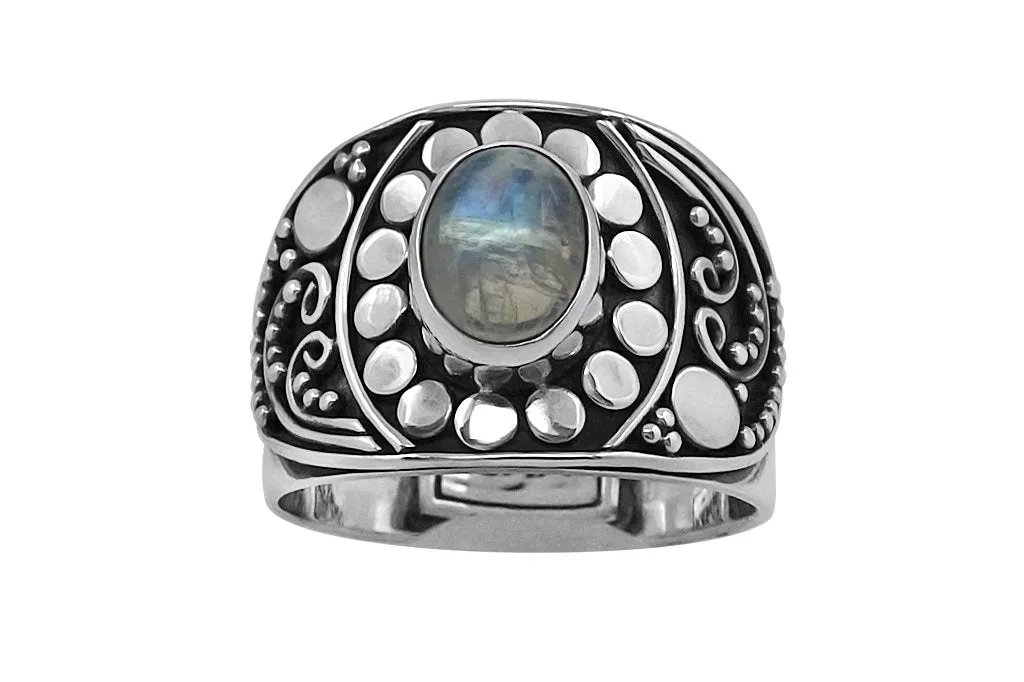 Silver Moonstone Evelyn Ring