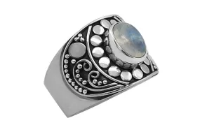 Silver Moonstone Evelyn Ring