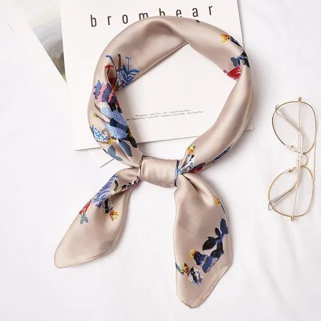 Small Fashion Print Silk Scarf