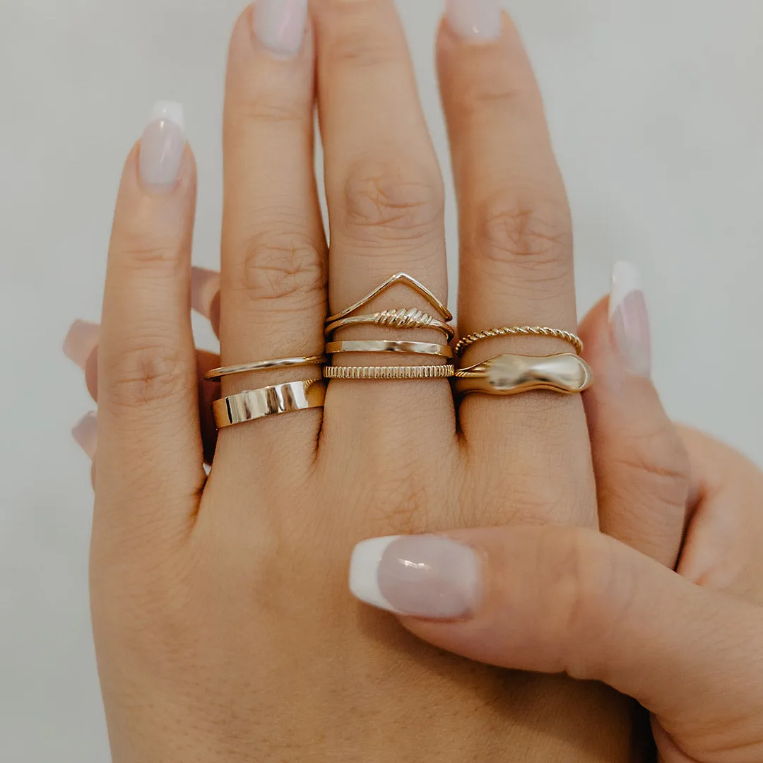 Solid Gold V Band Ring