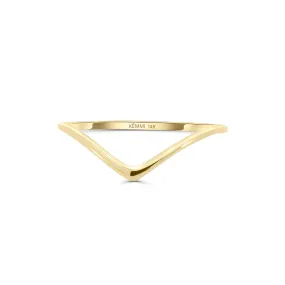 Solid Gold V Band Ring