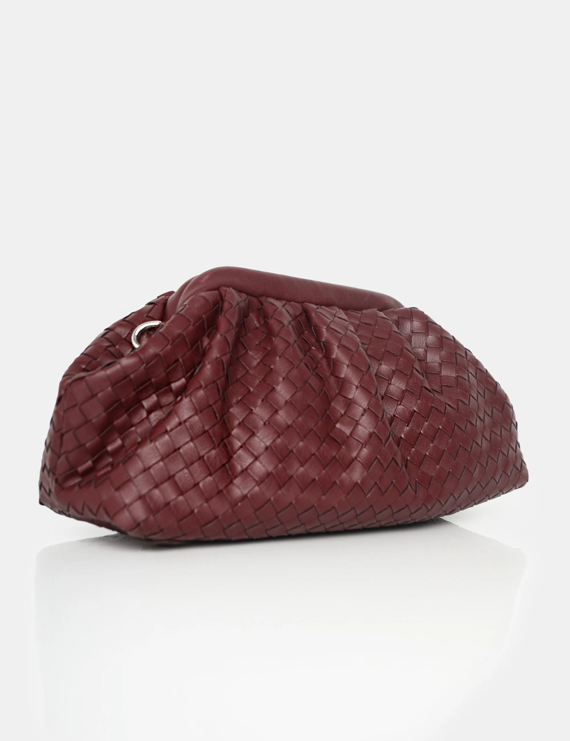 The Project Burgundy Woven Pu Clutch Bags