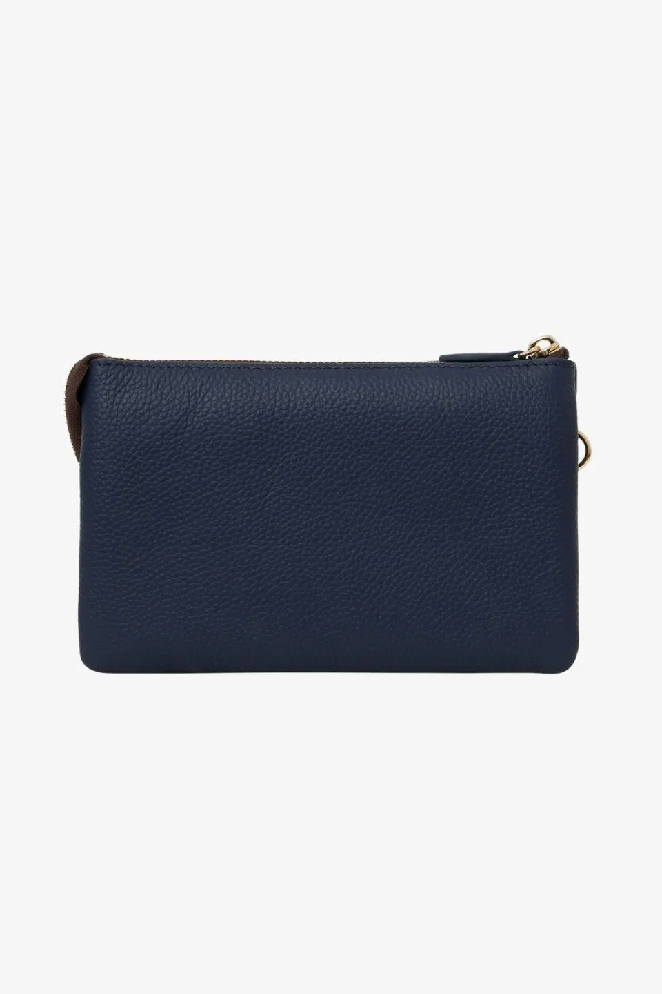 Tilly Multi Pocket Midnight Blue Leather Crossbody Clutch