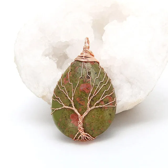 Tree of Life Wrapped Pendant necklaces