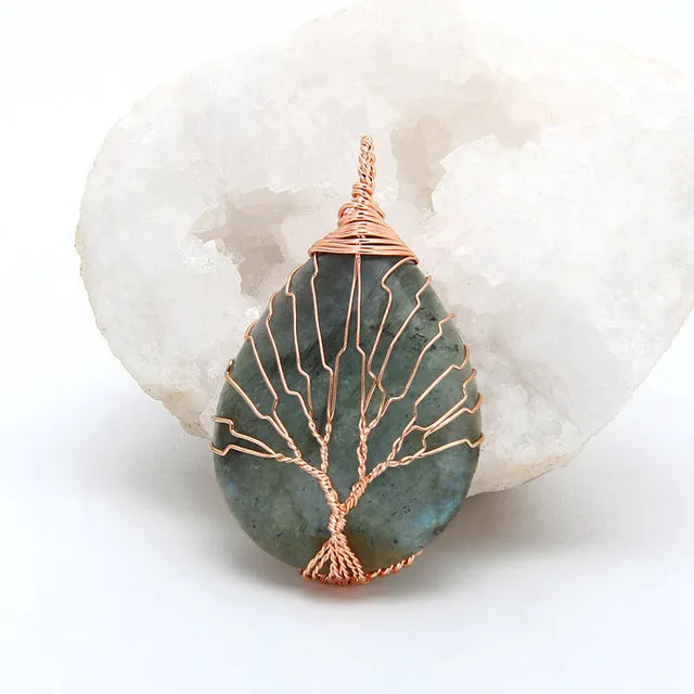 Tree of Life Wrapped Pendant necklaces