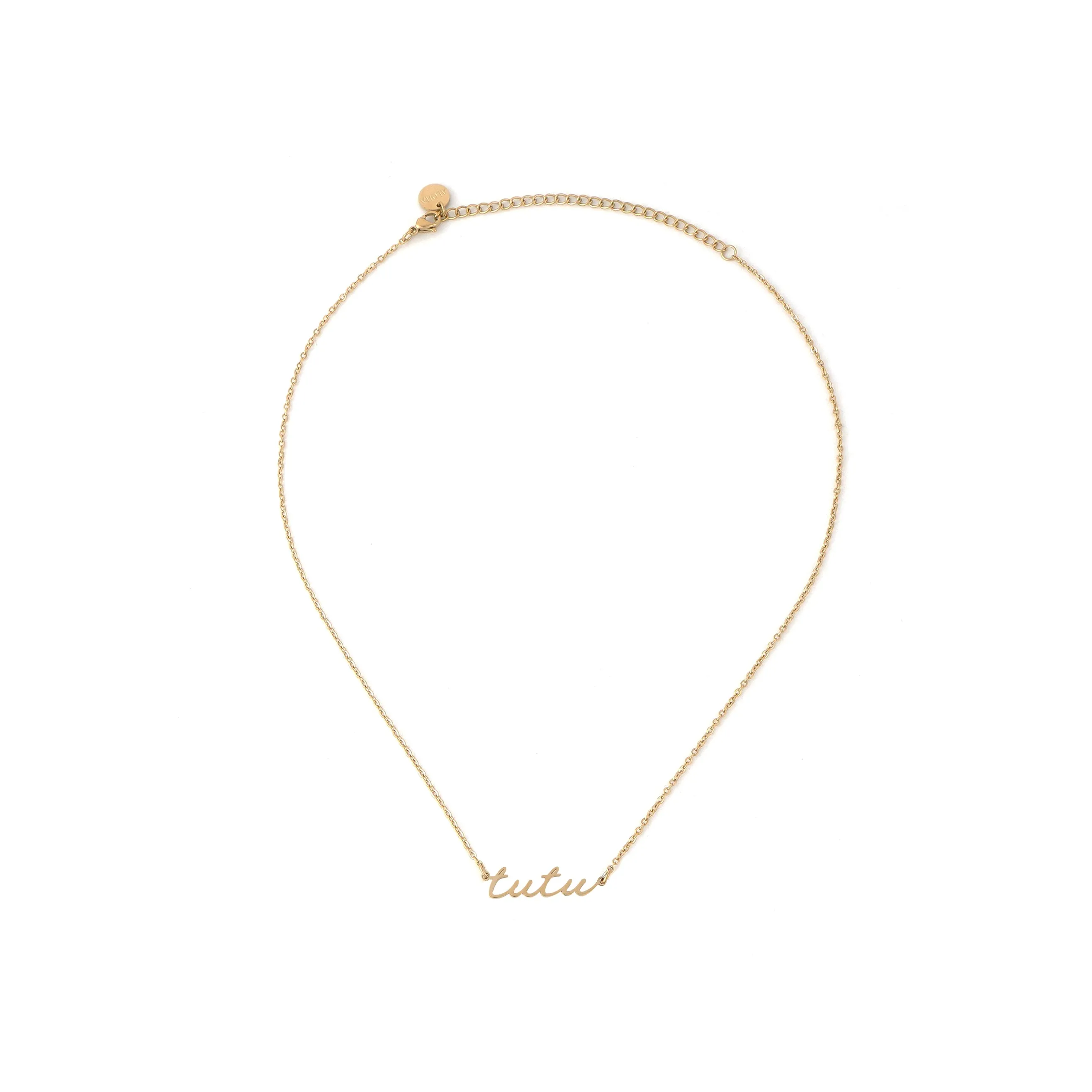 Tutu Cursive Necklace, Gold