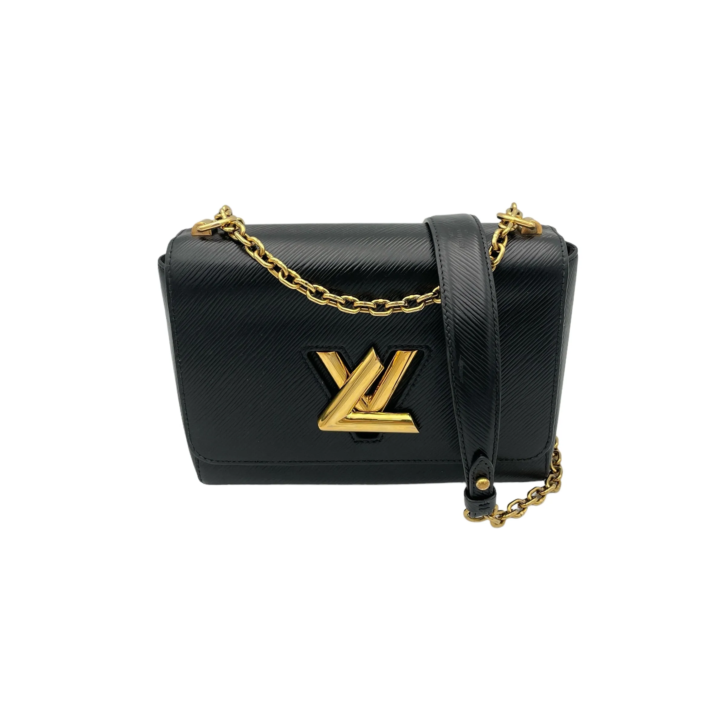 Twist MM Black Crossbody Bag in Epi Leather, Gold hardware