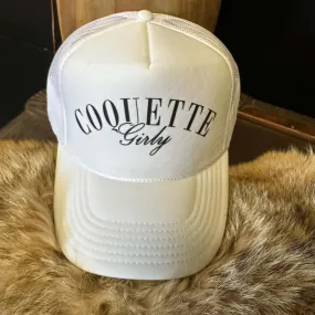 White Coquette Girly Trucker Hat