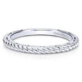 White Gold Stackable Ladies Ring