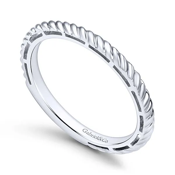 White Gold Stackable Ladies Ring