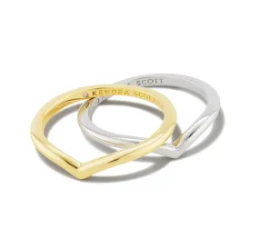 WISHBONE RING SET MIXED METAL 8