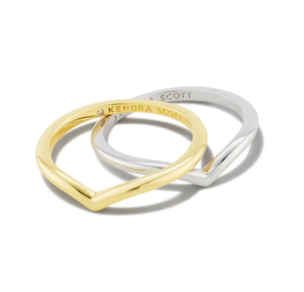 WISHBONE RING SET MIXED METAL 8