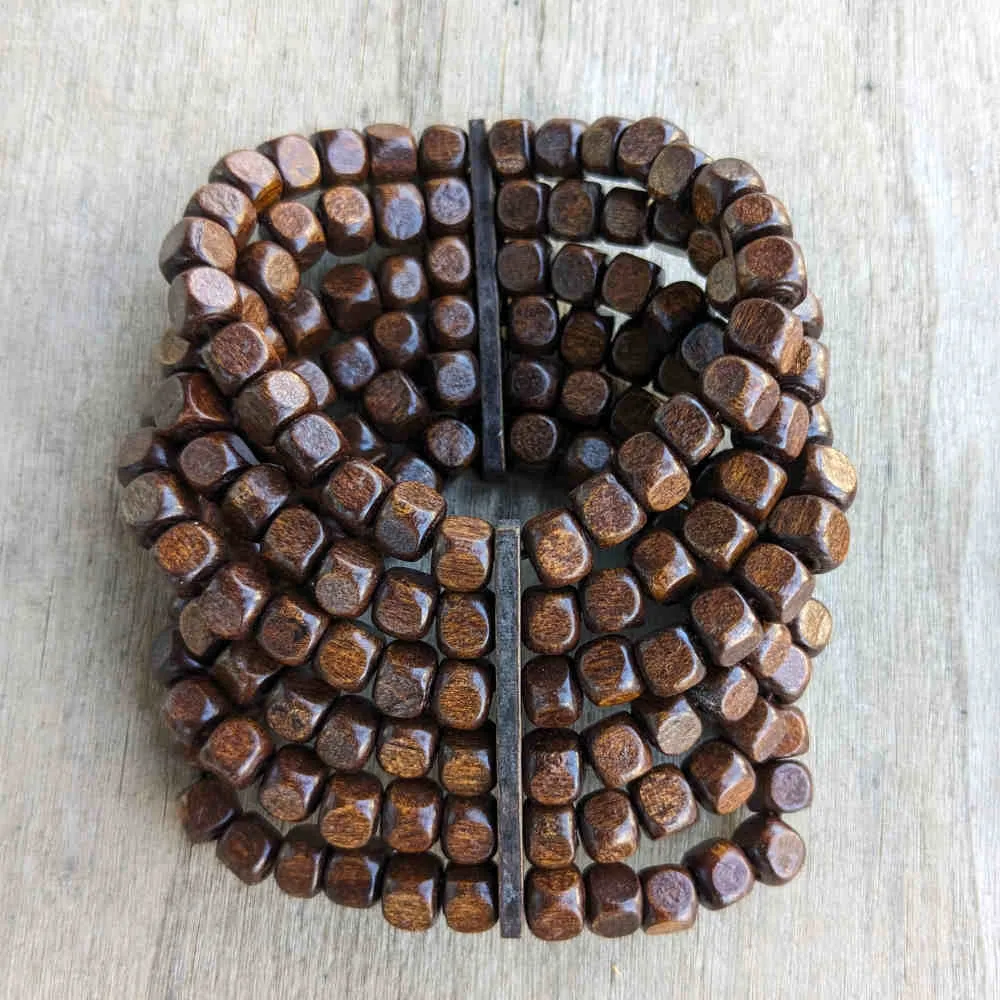 Wood Beaded Cluster Bracelets