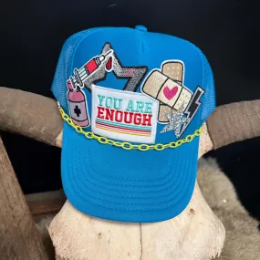 You Are Enough Nurse Blue Custom Trucker Hat