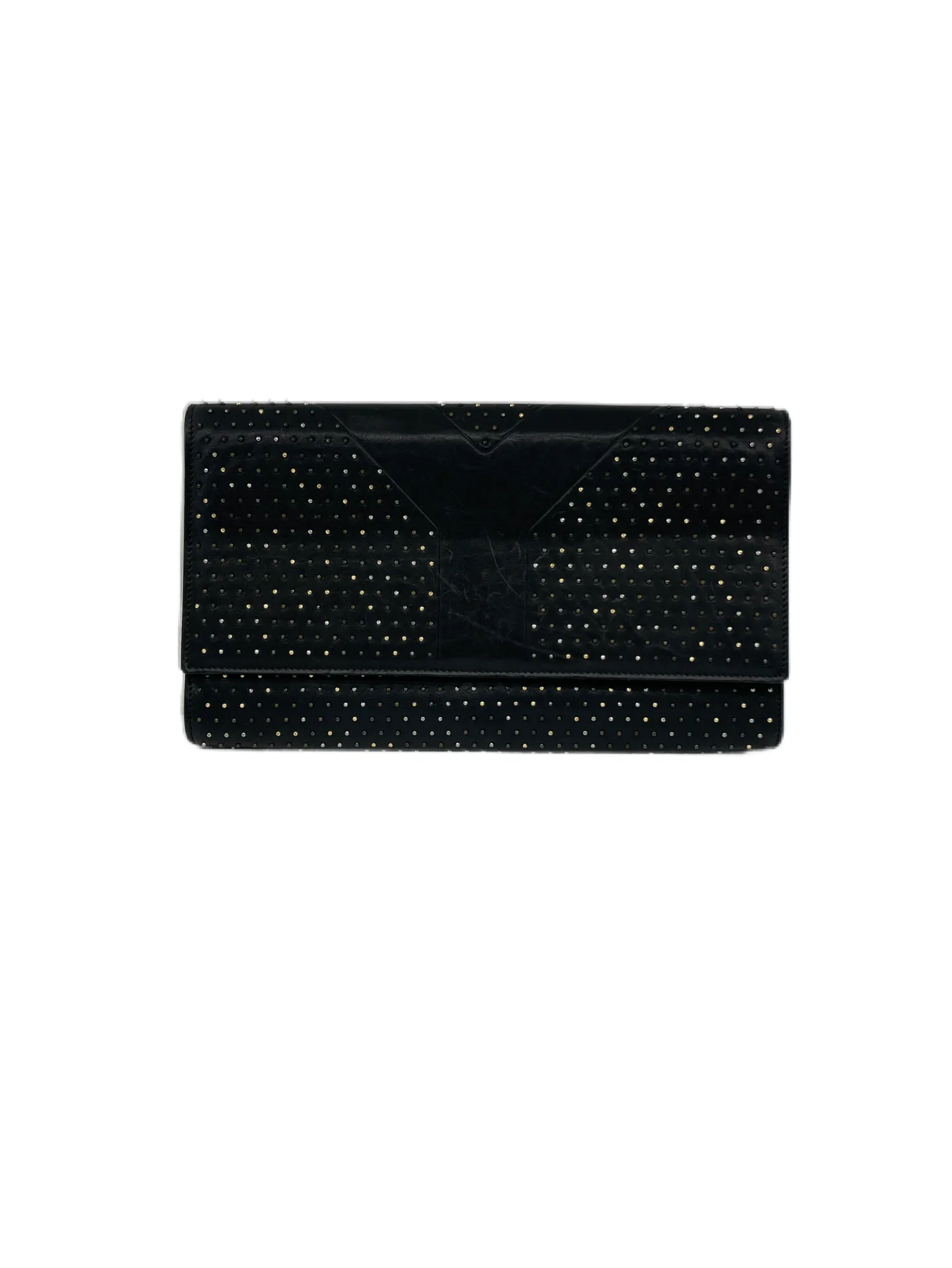 Yves Saint Laurent Black Studded Clutch